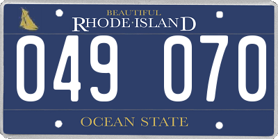 RI license plate 049070