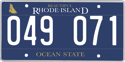 RI license plate 049071