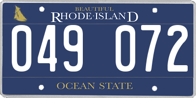 RI license plate 049072