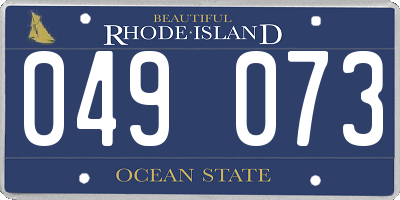 RI license plate 049073