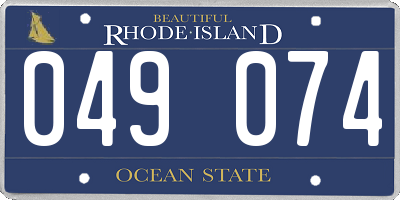 RI license plate 049074