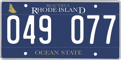 RI license plate 049077