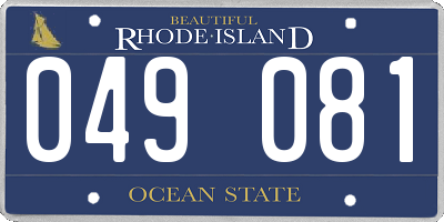RI license plate 049081