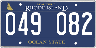RI license plate 049082
