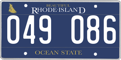 RI license plate 049086