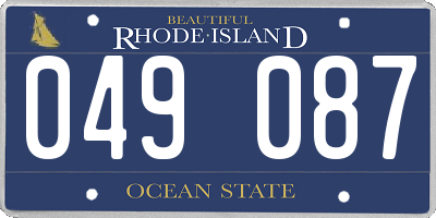 RI license plate 049087