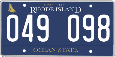 RI license plate 049098