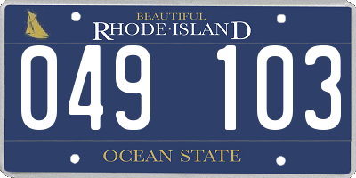 RI license plate 049103