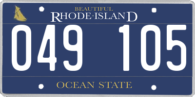 RI license plate 049105