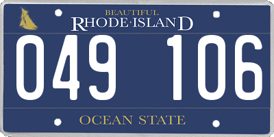 RI license plate 049106