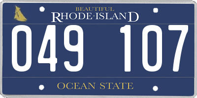 RI license plate 049107