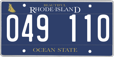 RI license plate 049110