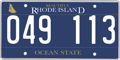 RI license plate 049113