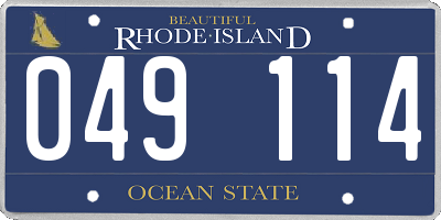 RI license plate 049114