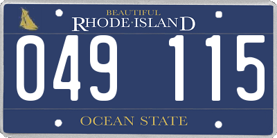 RI license plate 049115
