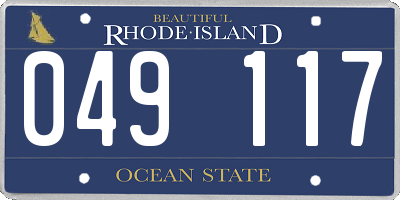 RI license plate 049117