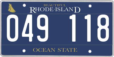 RI license plate 049118