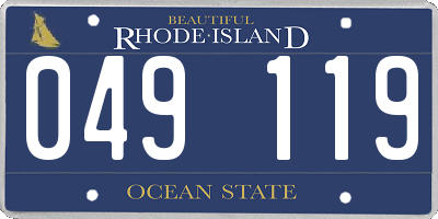 RI license plate 049119