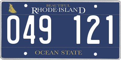 RI license plate 049121