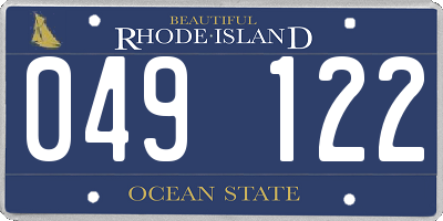RI license plate 049122