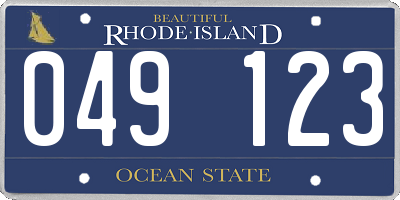 RI license plate 049123