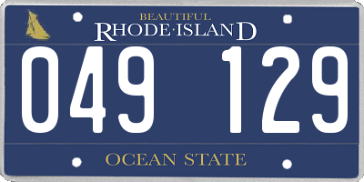 RI license plate 049129