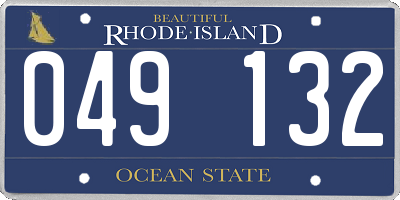 RI license plate 049132
