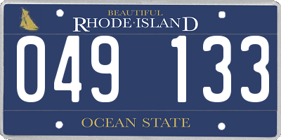 RI license plate 049133