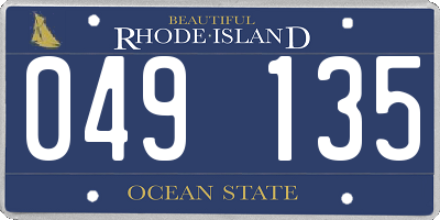RI license plate 049135