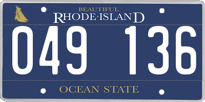 RI license plate 049136