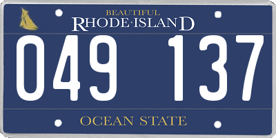 RI license plate 049137