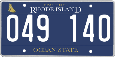 RI license plate 049140