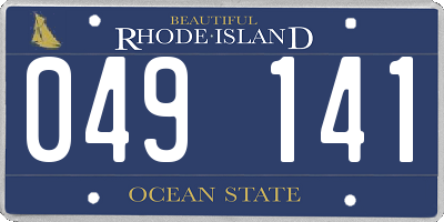 RI license plate 049141