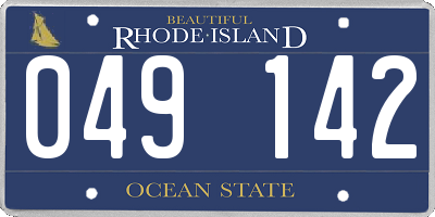 RI license plate 049142