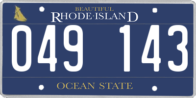 RI license plate 049143