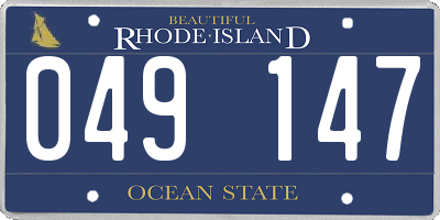 RI license plate 049147
