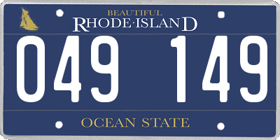 RI license plate 049149