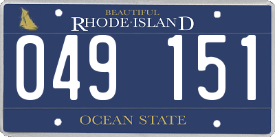 RI license plate 049151