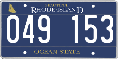 RI license plate 049153
