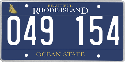 RI license plate 049154