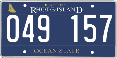 RI license plate 049157