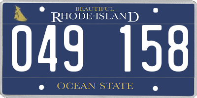 RI license plate 049158