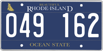RI license plate 049162