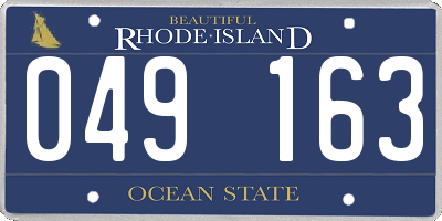 RI license plate 049163