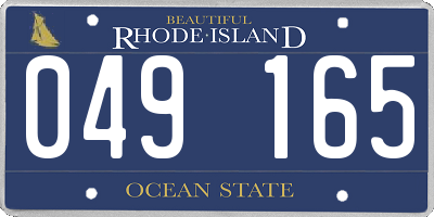 RI license plate 049165