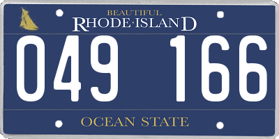 RI license plate 049166