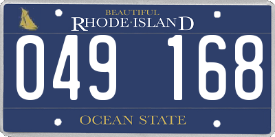 RI license plate 049168