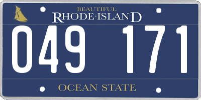 RI license plate 049171
