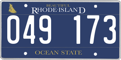 RI license plate 049173