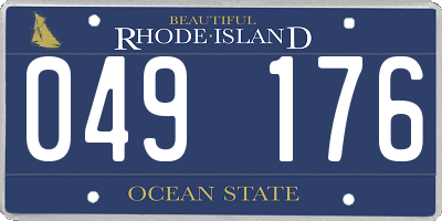 RI license plate 049176